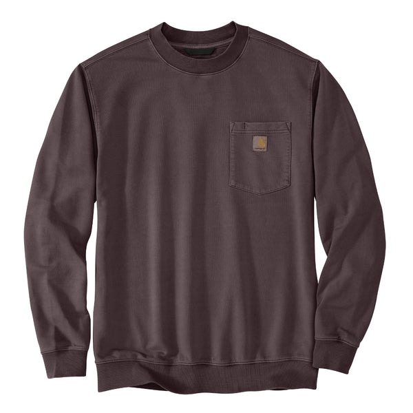 Carhartt 106853-SNSL Men's Relaxed Fit MW Garment Dye French Terry Crewneck Pocket Sweatshirt