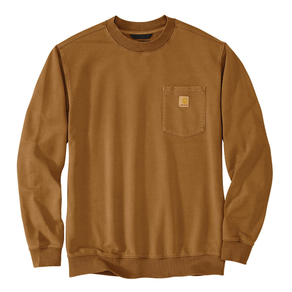 Carhartt 106853-CORE Men's Relaxed Fit MW Garment Dye French Terry Crewneck Pocket Sweatshirt