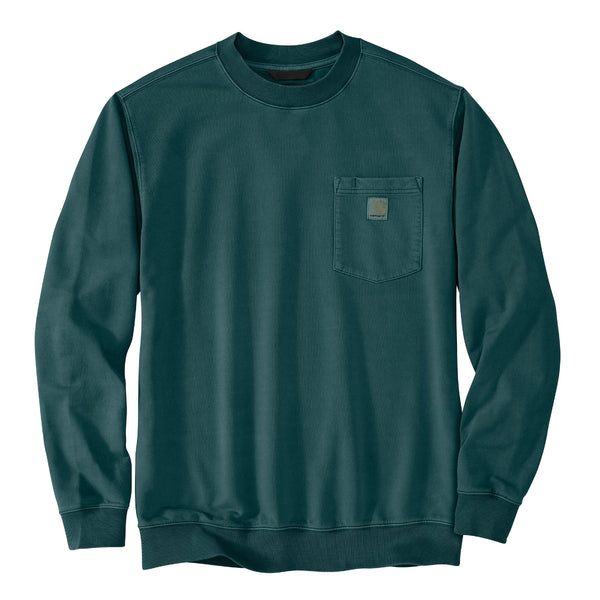 Carhartt 106853-SNSL Men's Relaxed Fit MW Garment Dye French Terry Crewneck Pocket Sweatshirt