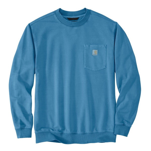 Carhartt 106853-SNSL Men's Relaxed Fit MW Garment Dye French Terry Crewneck Pocket Sweatshirt