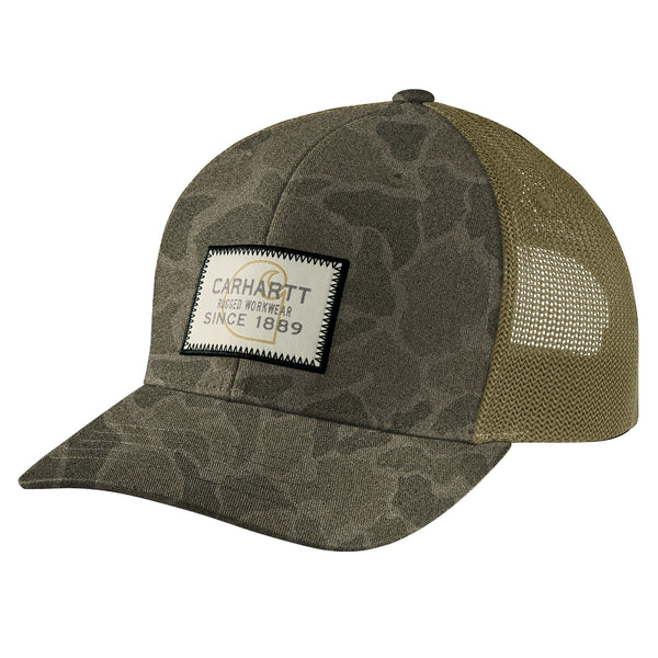 Carhartt 107003 Wool Mesh-Back Camo Logo Patch Cap