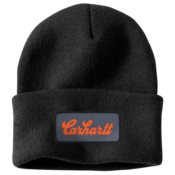 Carhartt 107007 Knit Cuffed Script Patch Beanie