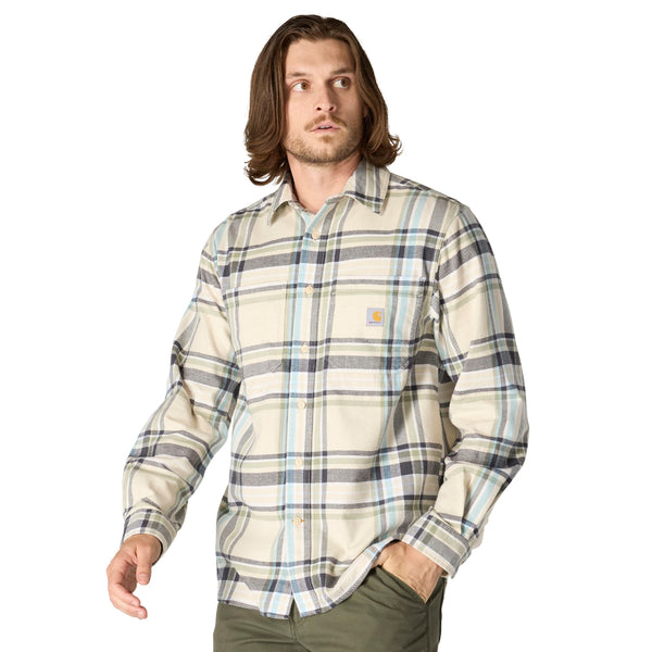 Carhartt 107010 Men's Rugged Flex Relaxed Fit MW Flannel LS Plaid Shirt