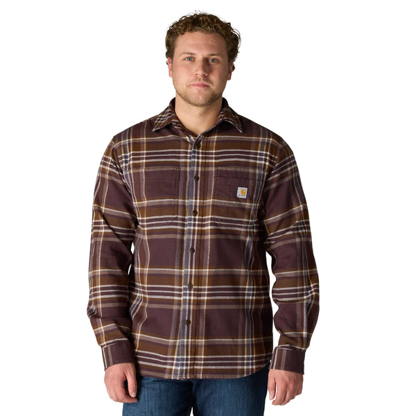 Carhartt 107010 Men's Rugged Flex Relaxed Fit MW Flannel LS Plaid Shirt