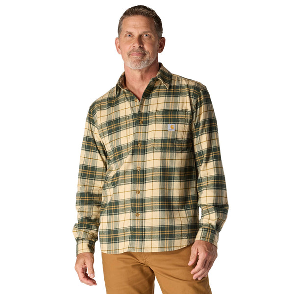 Carhartt 107010 Men's Rugged Flex Relaxed Fit MW Flannel LS Plaid Shirt