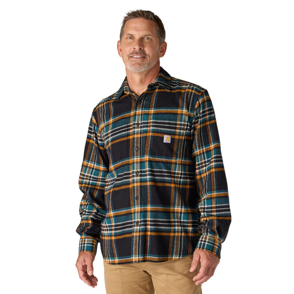 Carhartt 107010 Men's Rugged Flex Relaxed Fit MW Flannel LS Plaid Shirt