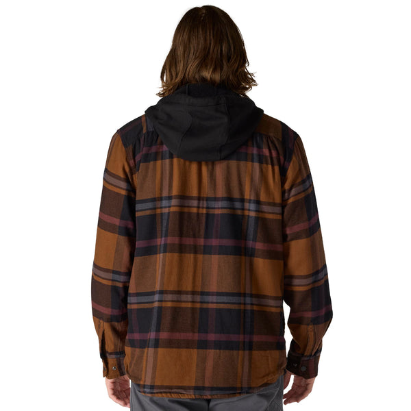 Carhartt 107011 Men's Rugged Flex Relaxed Fit Flannel Fleece Lined Hooded Shirt Jac