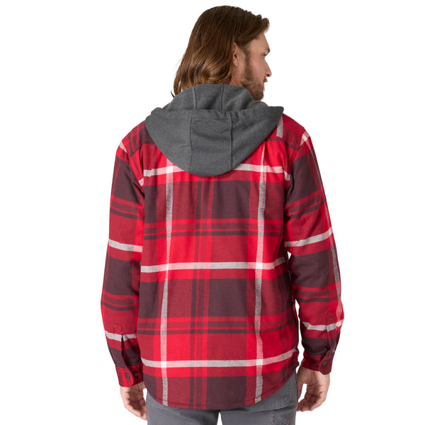 Carhartt 107011 Men's Rugged Flex Relaxed Fit Flannel Fleece Lined Hooded Shirt Jac
