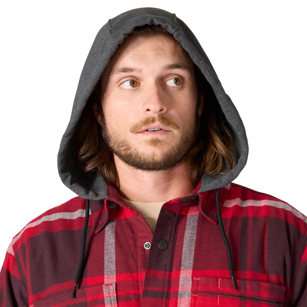 Carhartt 107011 Men's Rugged Flex Relaxed Fit Flannel Fleece Lined Hooded Shirt Jac