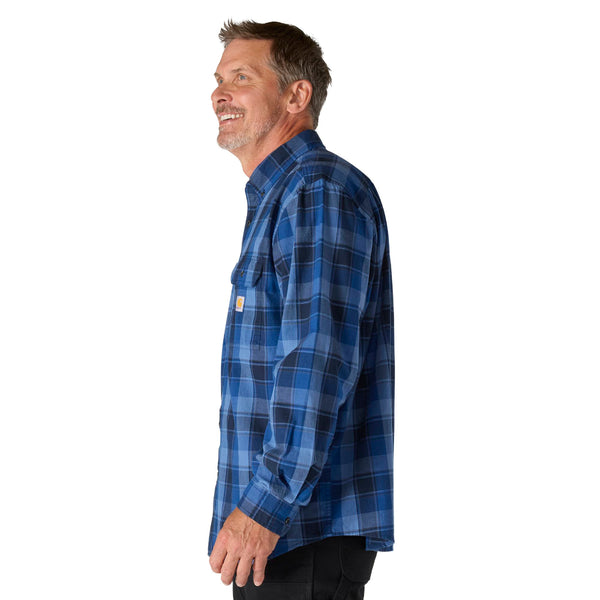 Carhartt 107012 Men's Loose Fit MW Chambray LS Plaid Shirt