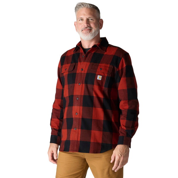 Carhartt 107013 Men's Loose Fit HW Flannel LS Plaid Shirt