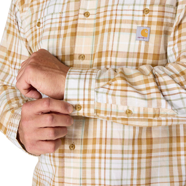 Carhartt 107014 Men's Rugged Flex Relaxed Fit LW LS Plaid Shirt