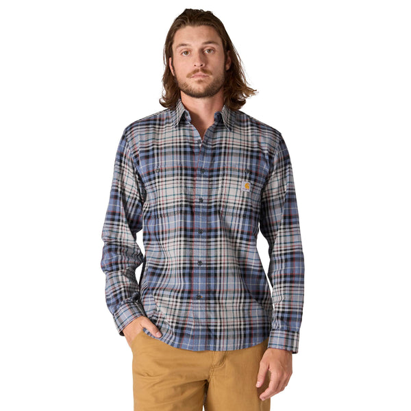 Carhartt 107014 Men's Rugged Flex Relaxed Fit LW LS Plaid Shirt