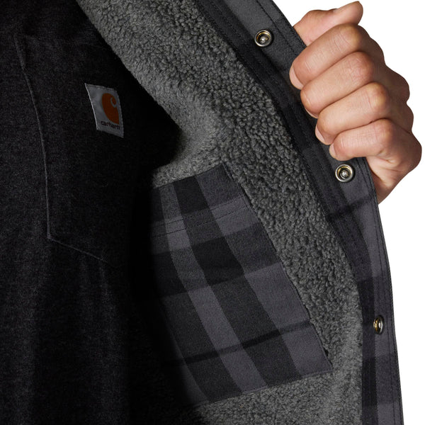 Carhartt 107017 Men's Relaxed Fit Flannel Sherpa-Lined Shirt Jac