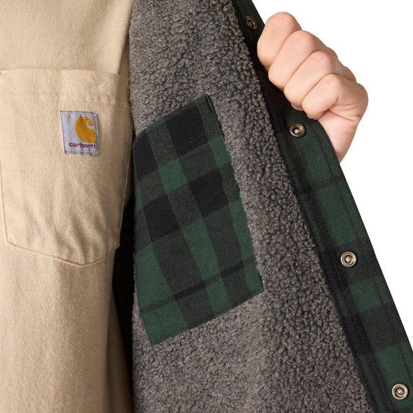 Carhartt 107017 Men's Relaxed Fit Flannel Sherpa-Lined Shirt Jac