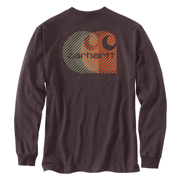 Carhartt 107036 Men's Relaxed Fit HW LS Pocket C Graphic T-Shirt