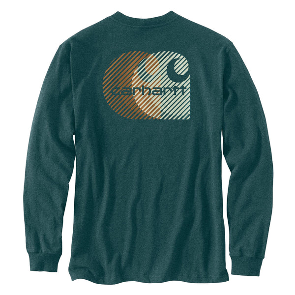 Carhartt 107036 Men's Relaxed Fit HW LS Pocket C Graphic T-Shirt