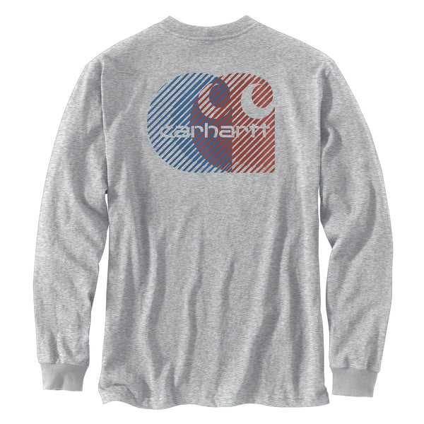 Carhartt 107036 Men's Relaxed Fit HW LS Pocket C Graphic T-Shirt