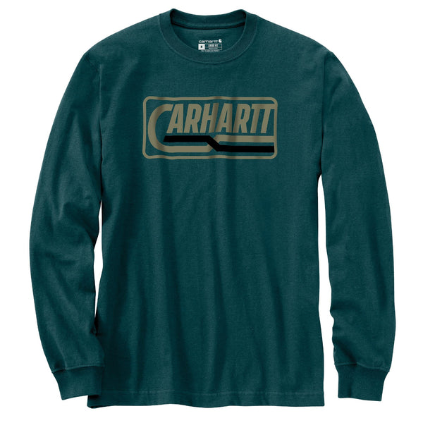 Carhartt 107039 Men's Loose Fit Heavyweight LS Logo Graphic T-Shirt