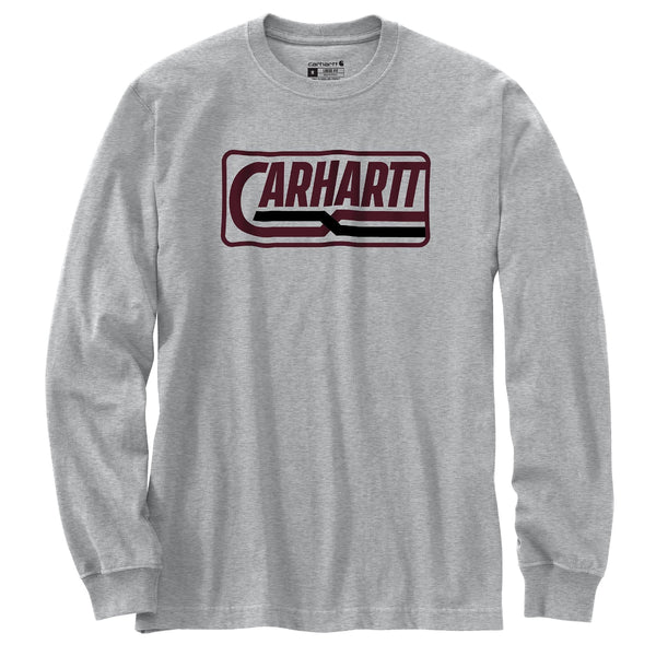 Carhartt 107039 Men's Loose Fit Heavyweight LS Logo Graphic T-Shirt
