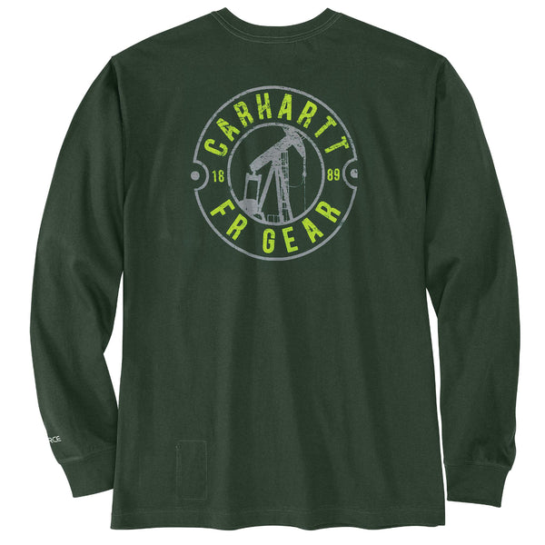 Carhartt 107071 Men's FR Force Loose Fit LW LS Oil Rig Graphic T-Shirt