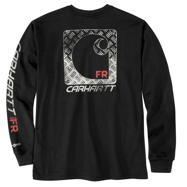 Carhartt 107072 Men's FR Force Loose Fit LS LW Diamond  Plate C Graphic T-Shirt