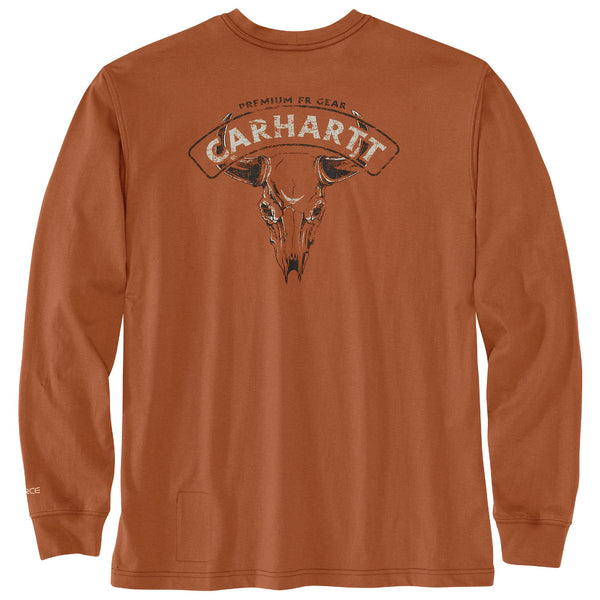 Carhartt 107074 Men's FR Force Loose Fit LW LS Longhorn Graphic T-Shirt