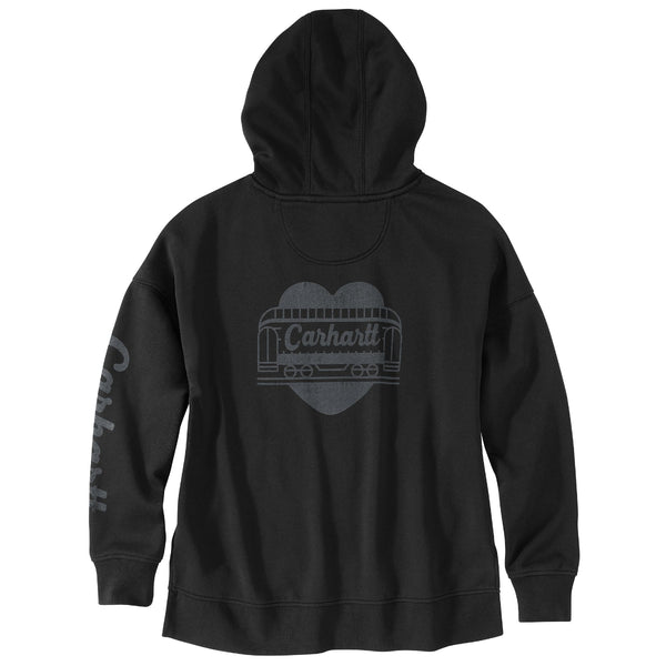 Carhartt 107146 Women's Oversized-Fit Midweight Hooded Heart Graphic Sweatshirt