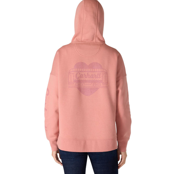 Carhartt 107146 Women's Oversized-Fit Midweight Hooded Heart Graphic Sweatshirt