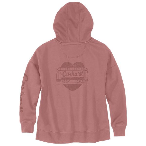 Carhartt 107146 Women's Oversized-Fit Midweight Hooded Heart Graphic Sweatshirt