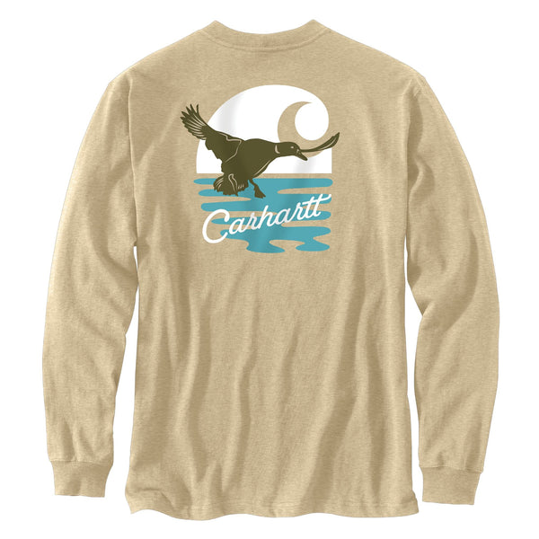 Carhartt 107177 Men's Loose Fit Heavyweight LS Pocket Duck Graphic T-Shirt