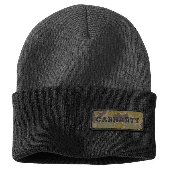 Carhartt 107197 Knit Cuffed Camo Patch Beanie