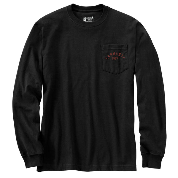 Carhartt 107259 Men's Loose Fit HW LS Pocket Longhorn Graphic T-Shirt