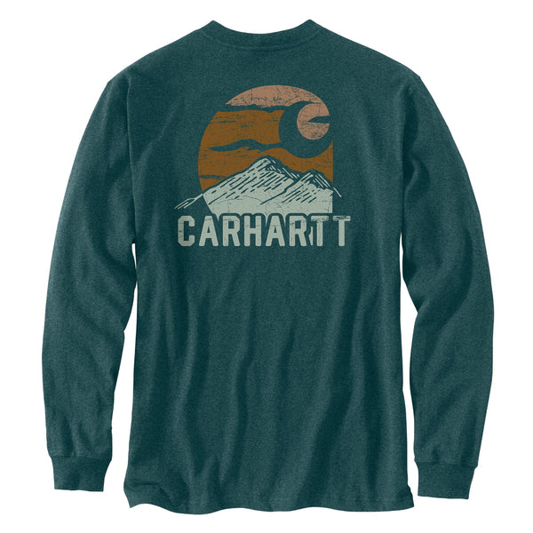 Carhartt 107260 Men's Relaxed Fit HW LS MTN Graphic T-Shirt