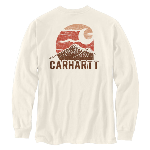 Carhartt 107260 Men's Relaxed Fit HW LS MTN Graphic T-Shirt