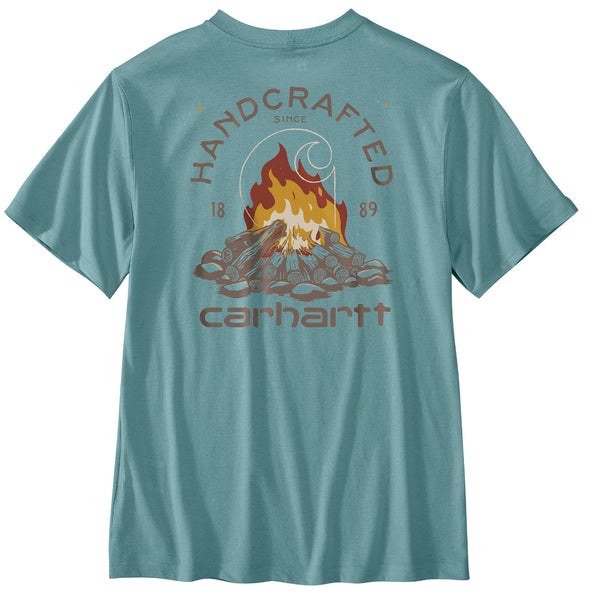 Carhartt 107261 Men's Relaxed Fit LW SS Pocket Fire Graphic T-Shirt