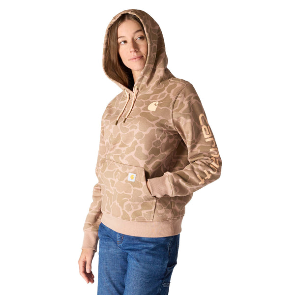 Carhartt 107267 Women's Relaxed Fit Midweight Logo Sleeve Graphic Printed Sweatshirt