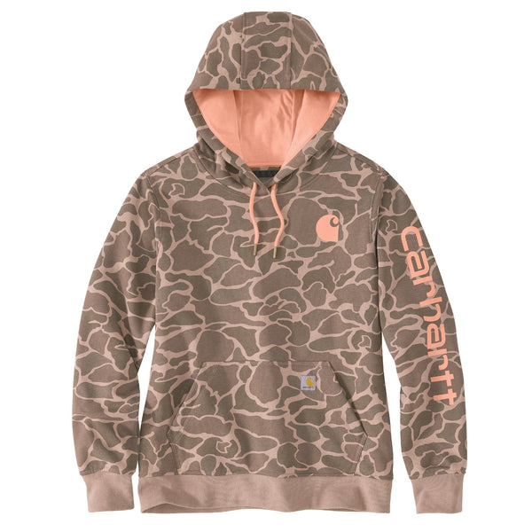 Carhartt 107267 Women's Relaxed Fit Midweight Logo Sleeve Graphic Printed Sweatshirt