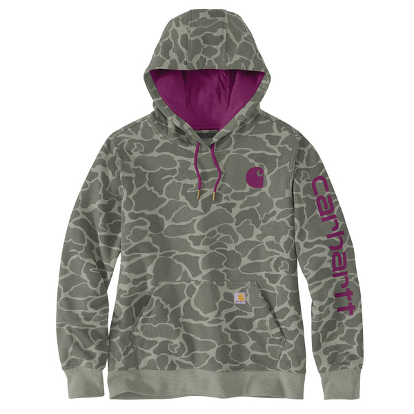 Carhartt 107267 Women's Relaxed Fit Midweight Logo Sleeve Graphic Printed Sweatshirt