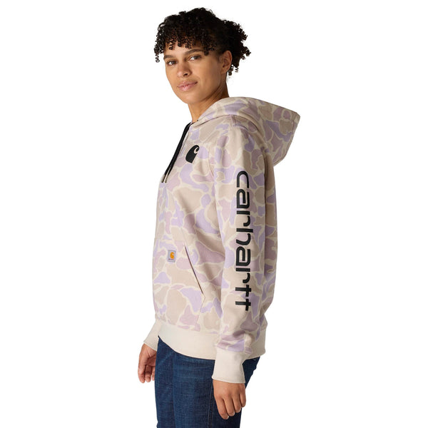 Carhartt 107267 Women's Relaxed Fit Midweight Logo Sleeve Graphic Printed Sweatshirt