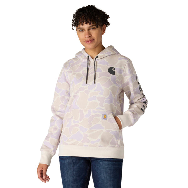 Carhartt 107267 Women's Relaxed Fit Midweight Logo Sleeve Graphic Printed Sweatshirt