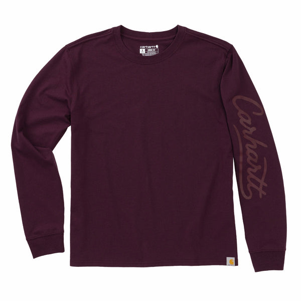 Carhartt 107742 Women's Irvine Loose LS Logo T-Shirt