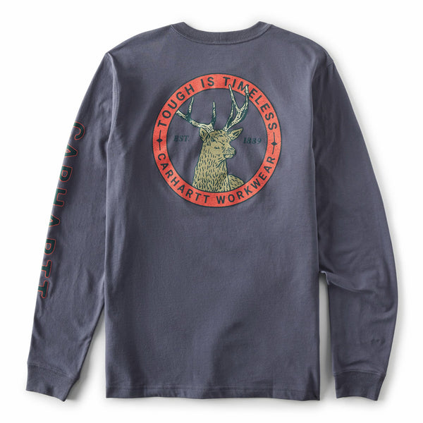 Carhartt 107819 Men's Irvine Relaxed Deer Badge LS T-Shirt