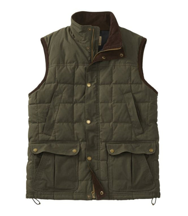 L.L.Bean 296114 Men's Upcountry Waxed Cotton Down Vest