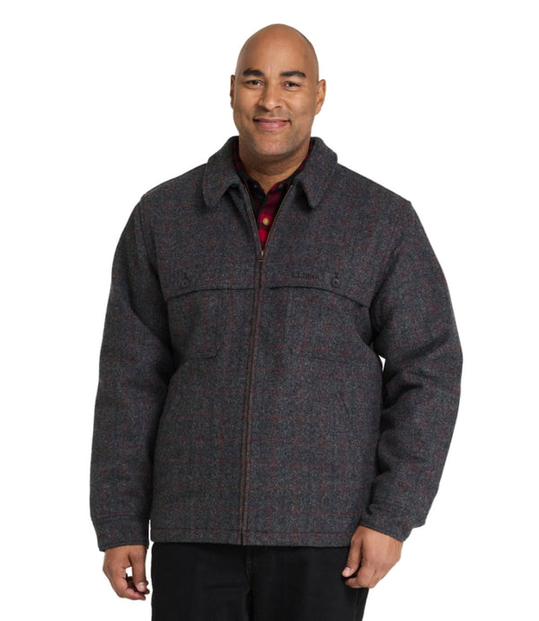 L.L.Bean 500514 Men's Maine Guide Zip Front Plaid Jac Shirt
