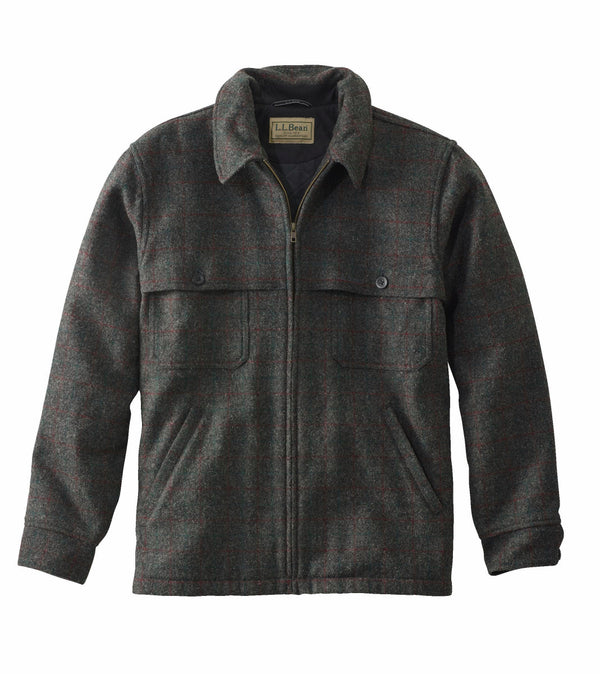 L.L.Bean 500514 Men's Maine Guide Zip Front Plaid Jac Shirt