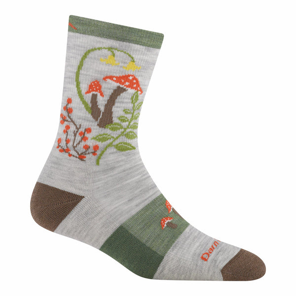 Darn Tough Vermont 5026 Women's Mellow Mushrooms Micro Crew Lightweight with Cushion