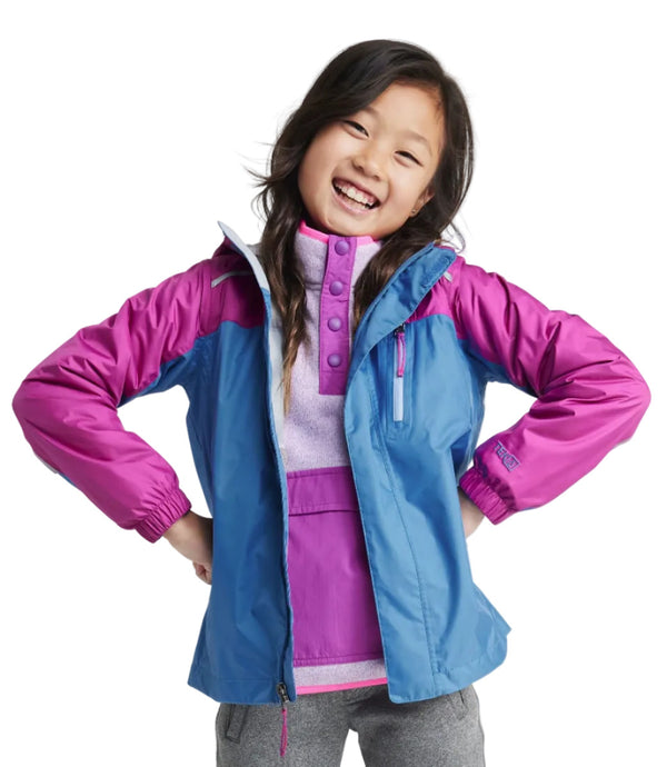 L.L.Bean 506502 Kids' Trail Model Color Block Rain Jacket