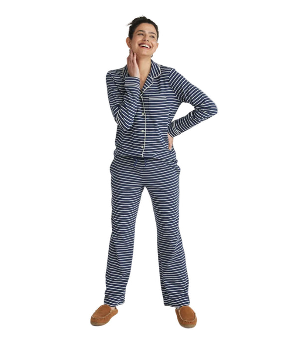 L.L.Bean 513720 Women's Button Front Stripe Pajama Set