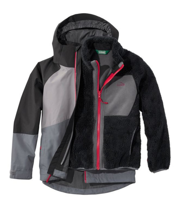 L.L.Bean 517555 Kids' Fleece Lined Color Block 3-in-1 Jacket